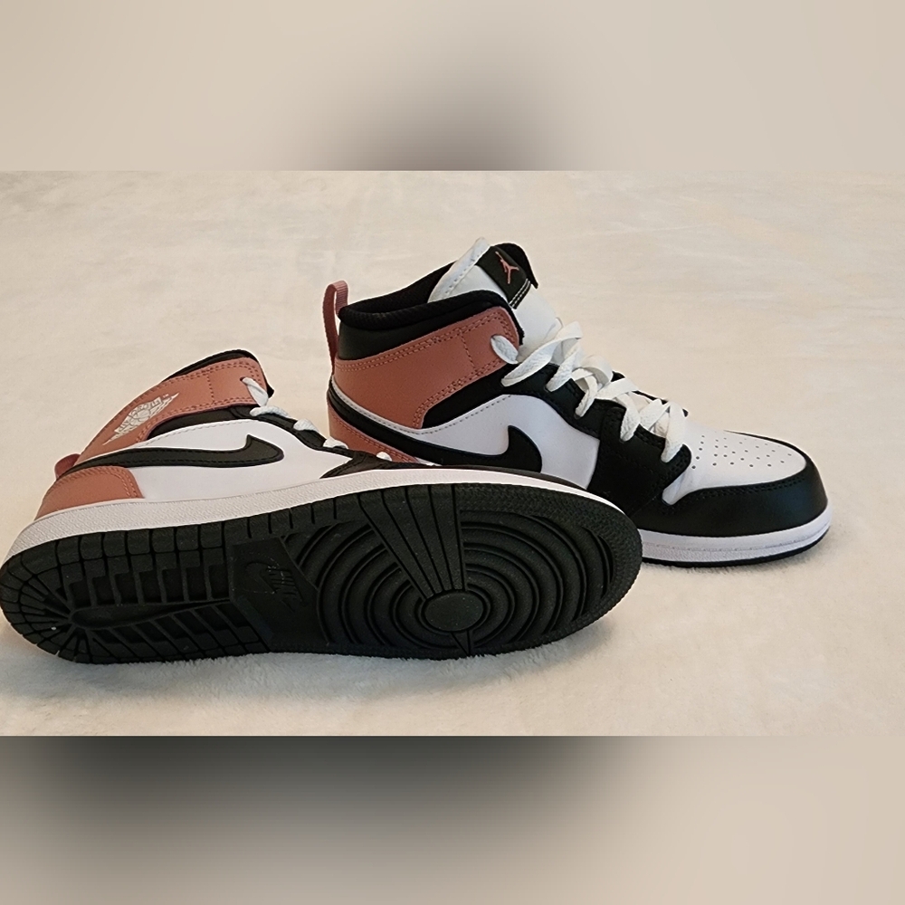 Kids Air Jordan Mids Dusty Pink Sneakers - Picture 3 of 7